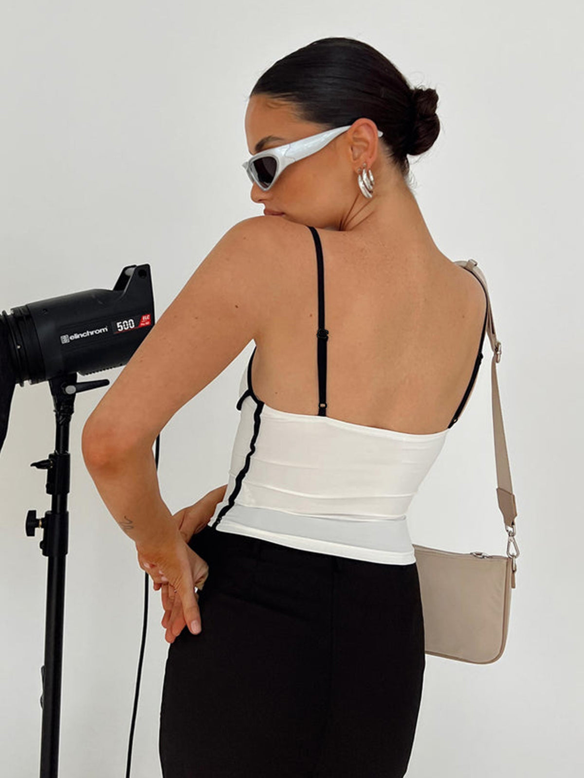 Contrast Trim Streamlined Cami Top