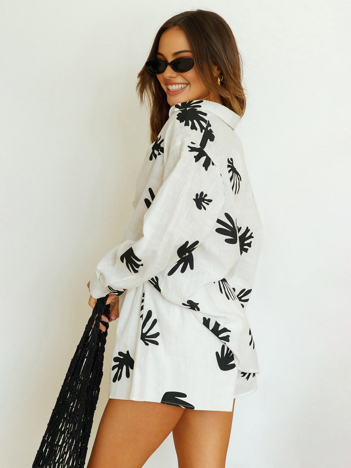 Ensemble short imprimé plantes Chill Life