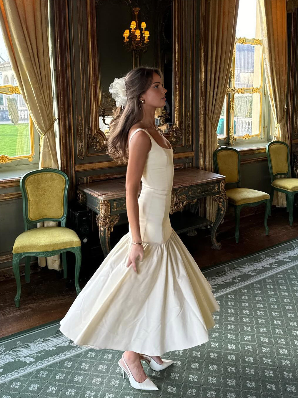 Rüschen-langes Cami-Sommerkleid