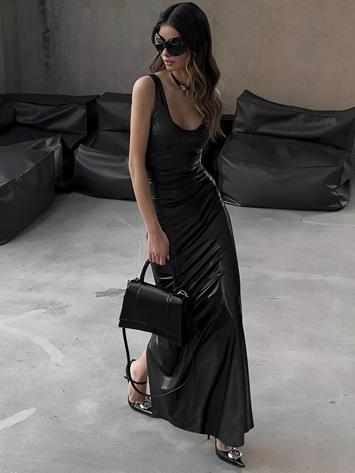 Robe longue sexy moulante à débardeur