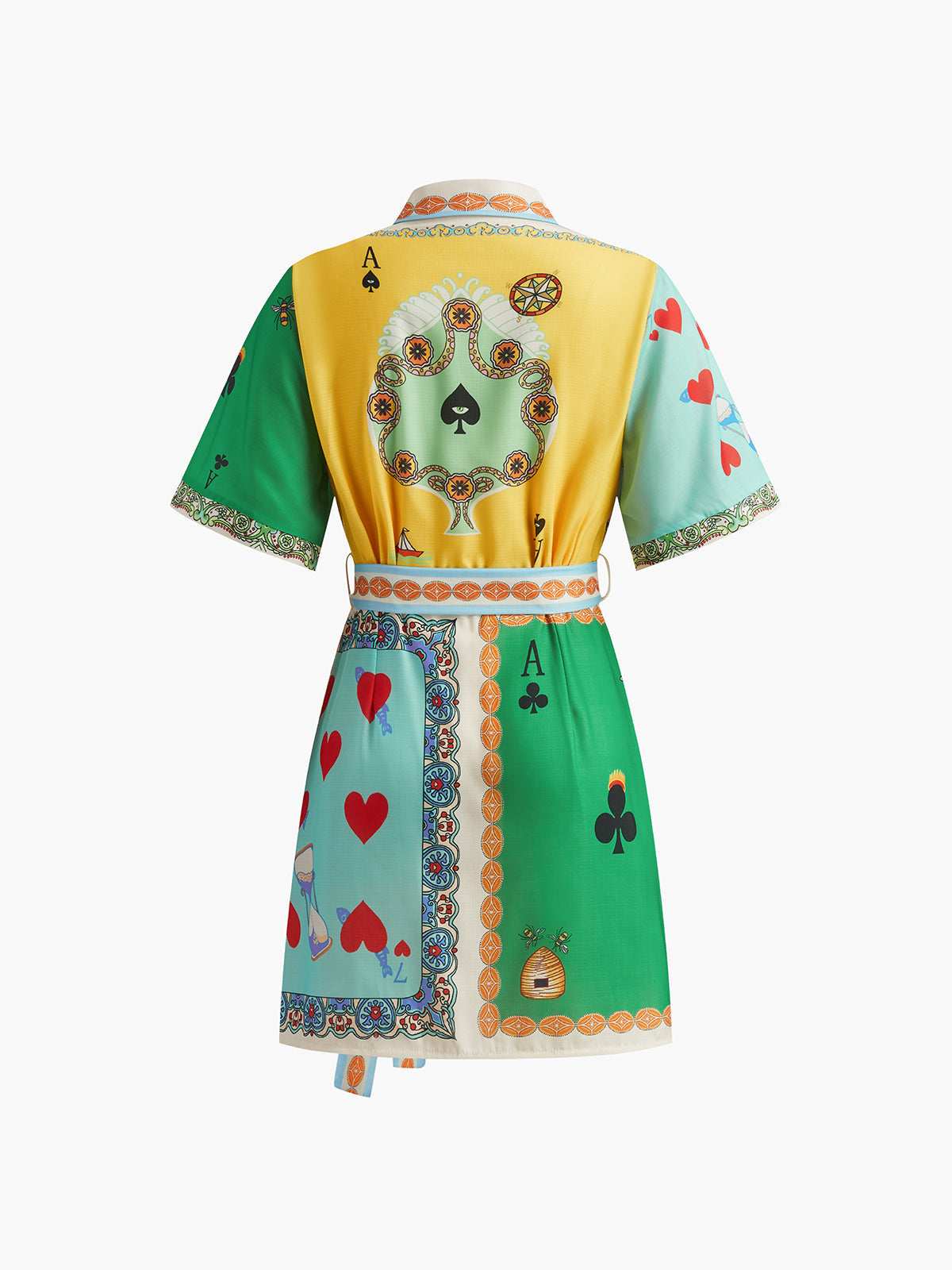 Robe polo imprimée ceinturée