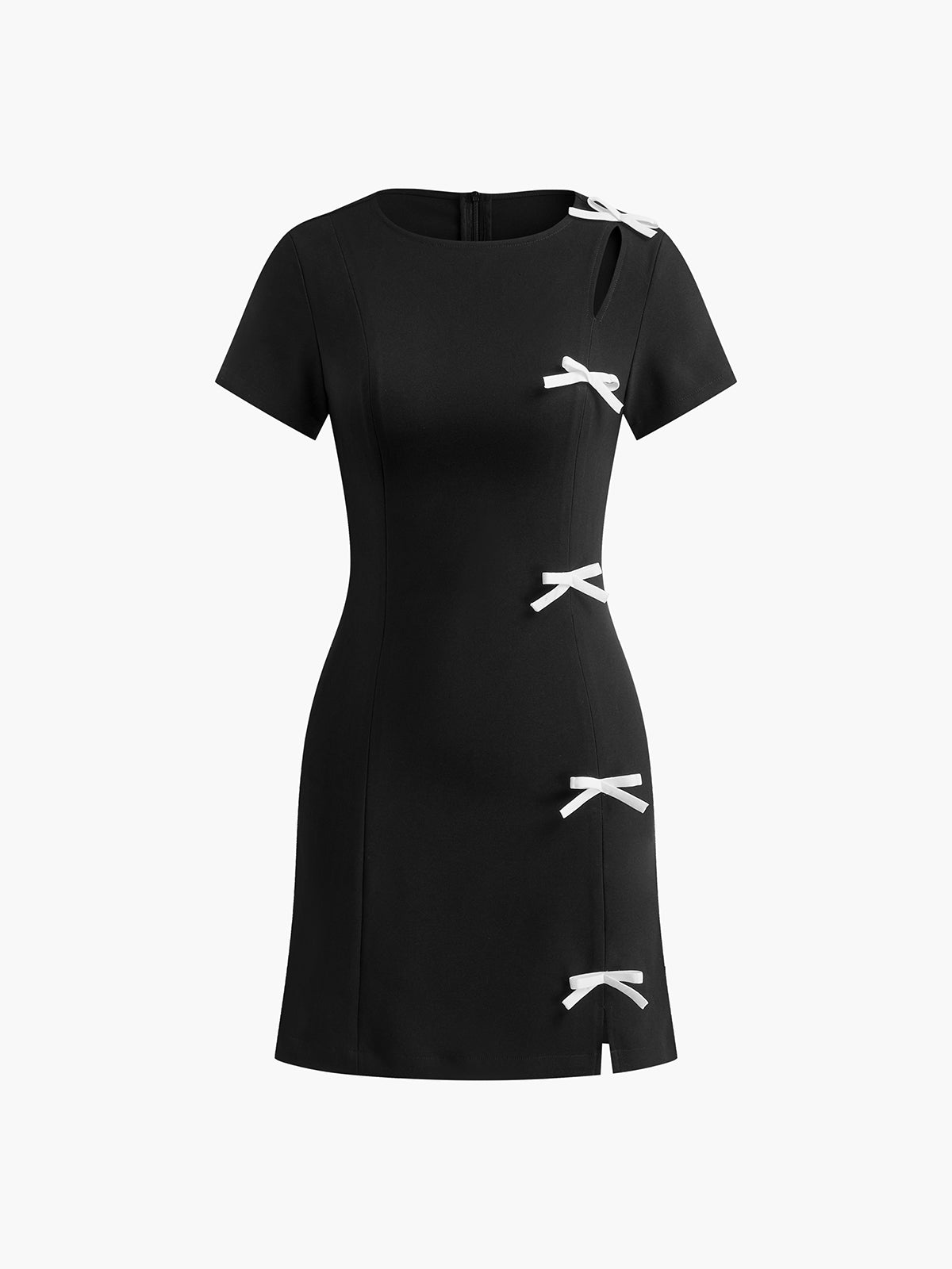 Robe courte fendue sur le côté avec nœud