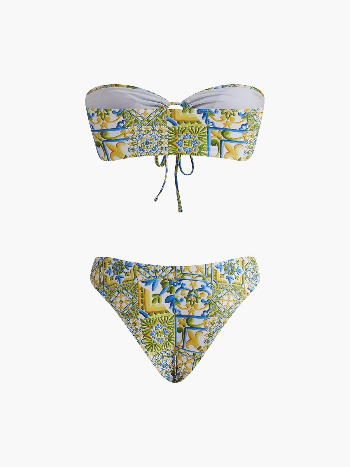 Trägerloses Bikini-Set mit Print und Knoten