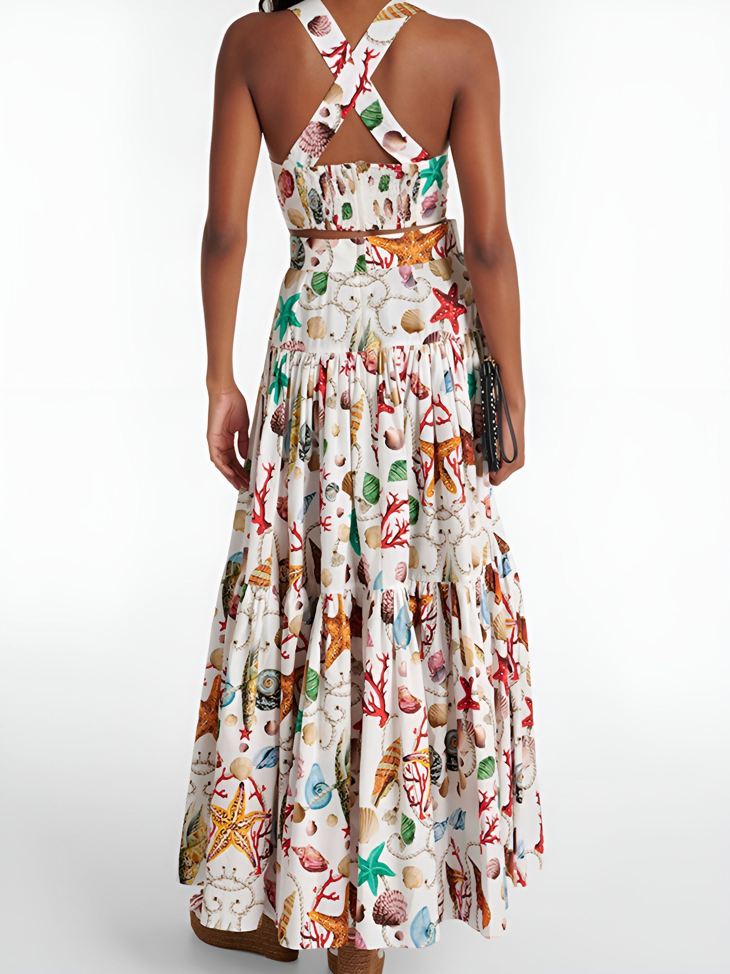 Ensemble jupe plissée imprimée