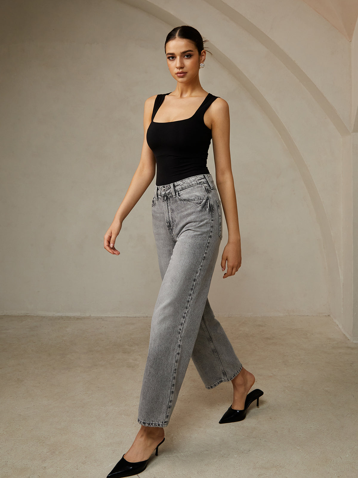 Haut décontracté uni à bretelles