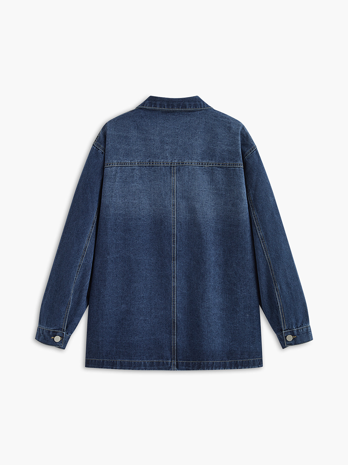 Veste en jean décontractée à revers boutonné