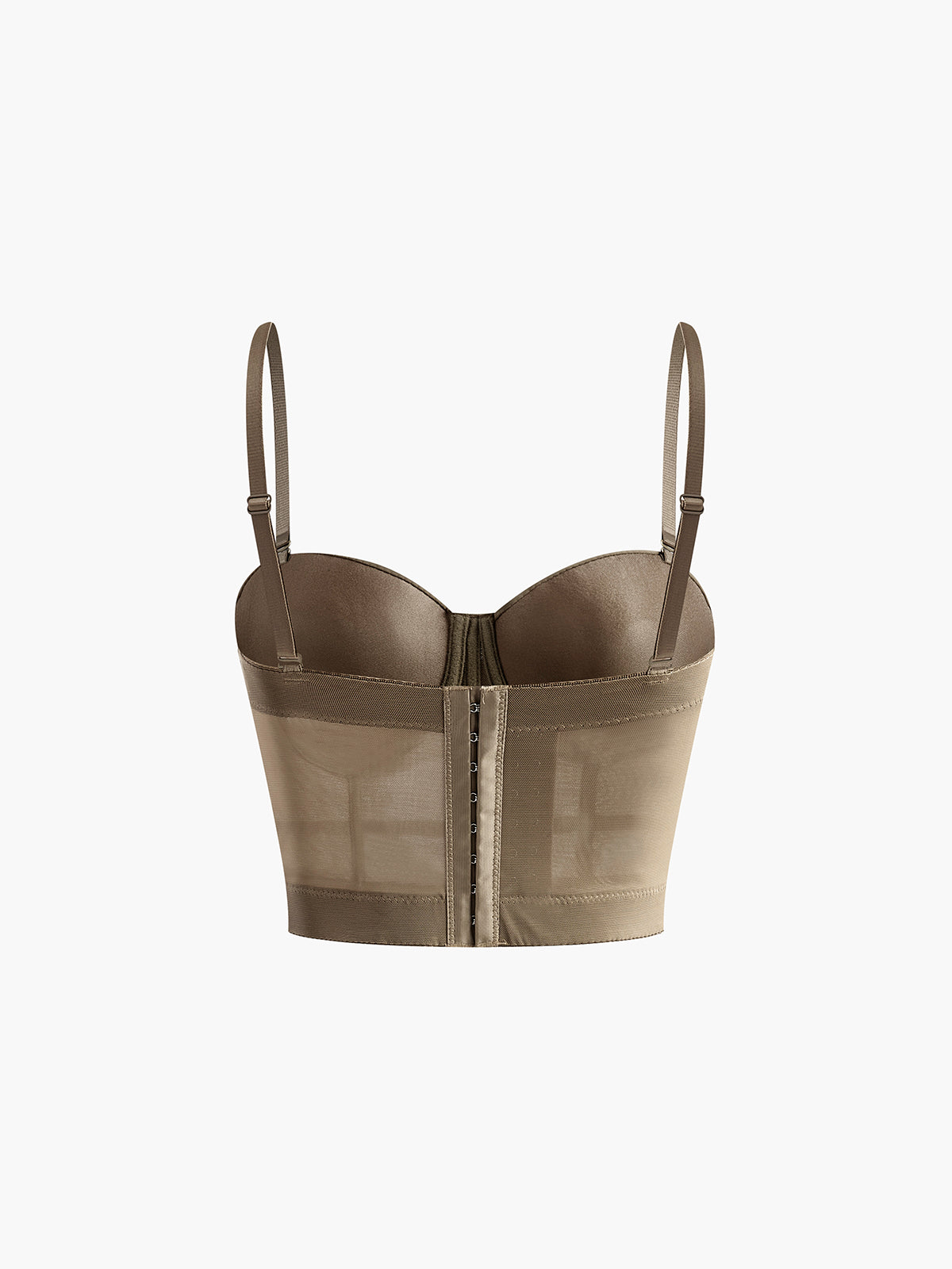 Semi-Sheer Mesh Corset With Metal Chain