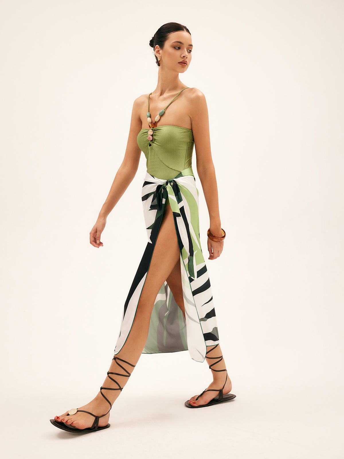 Cache-maillot imprimé forêt tropicale