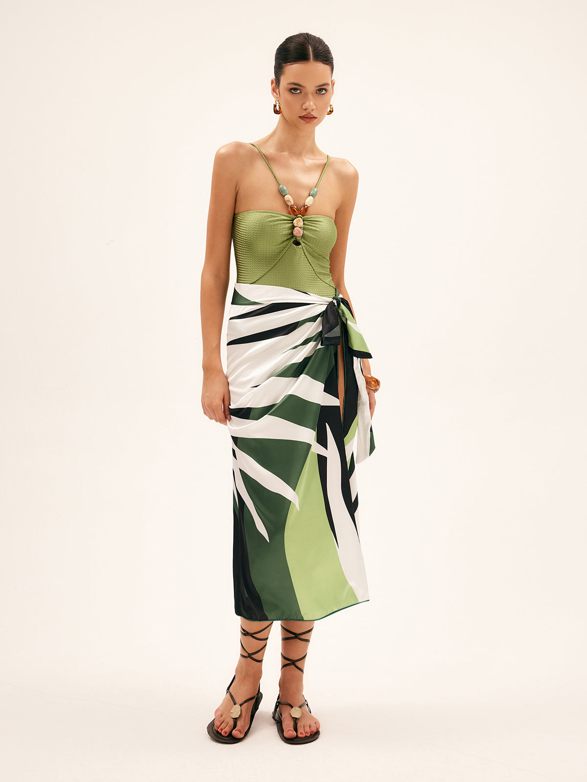 Cache-maillot imprimé forêt tropicale