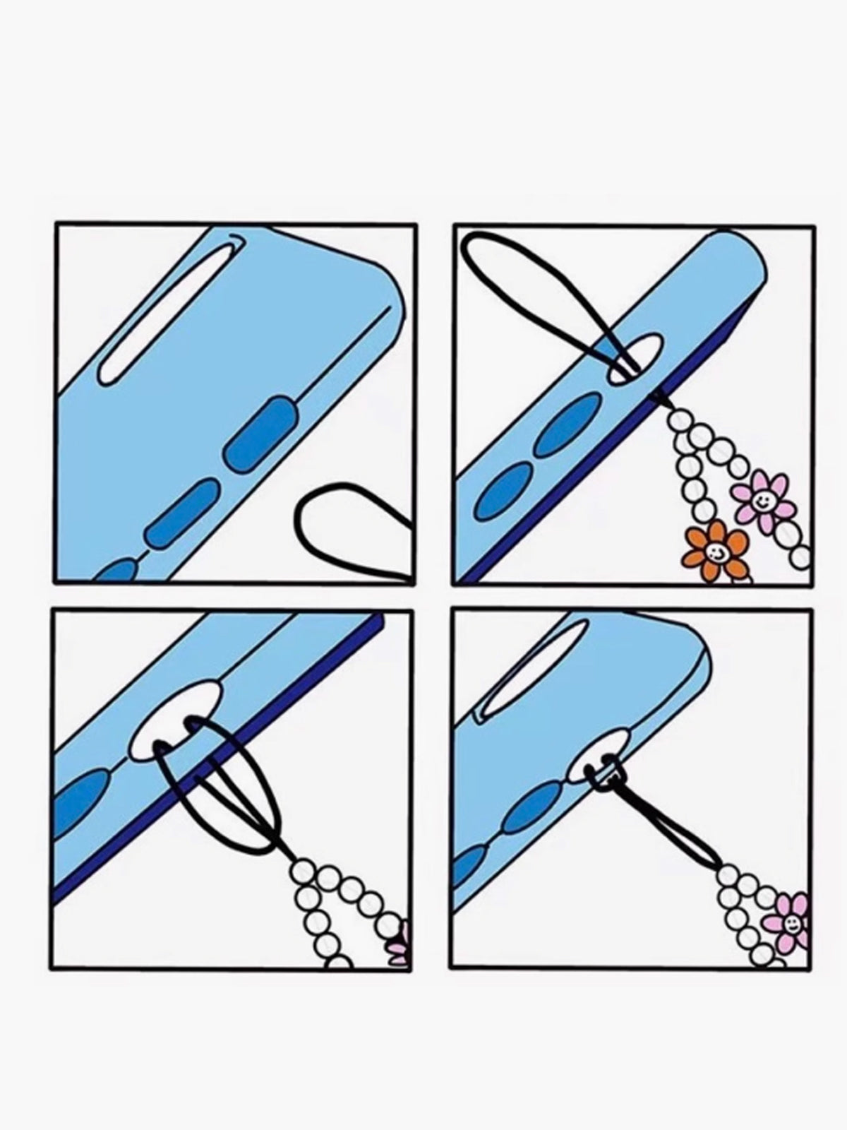 Elegantes Handy-Lanyard mit Perlen