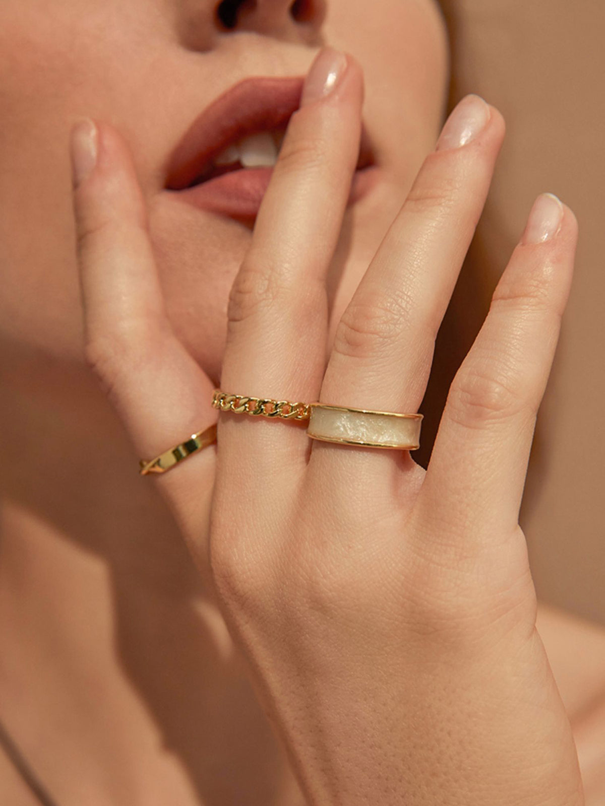 Lot de 3 bagues rondes de luxe