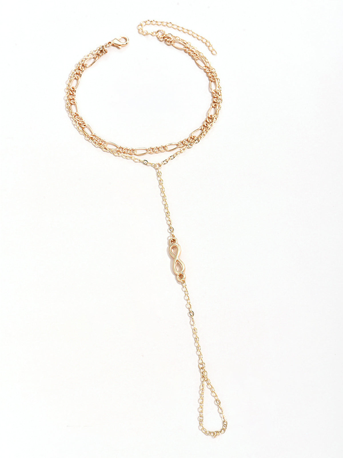 Goldenes Fingerring-Armband