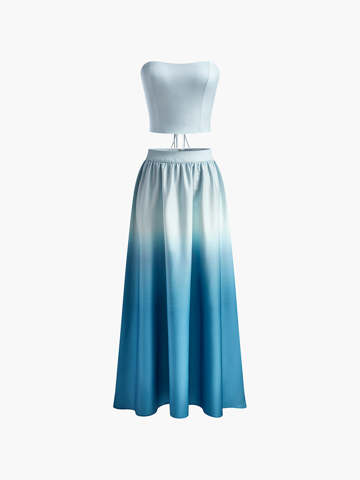 Ensemble jupe longue tube à lacets dégradés