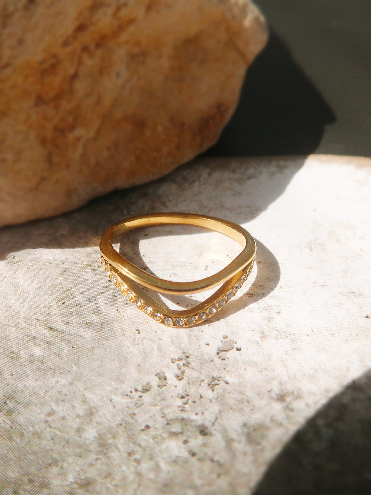 Goldener Diamant-Wellenring