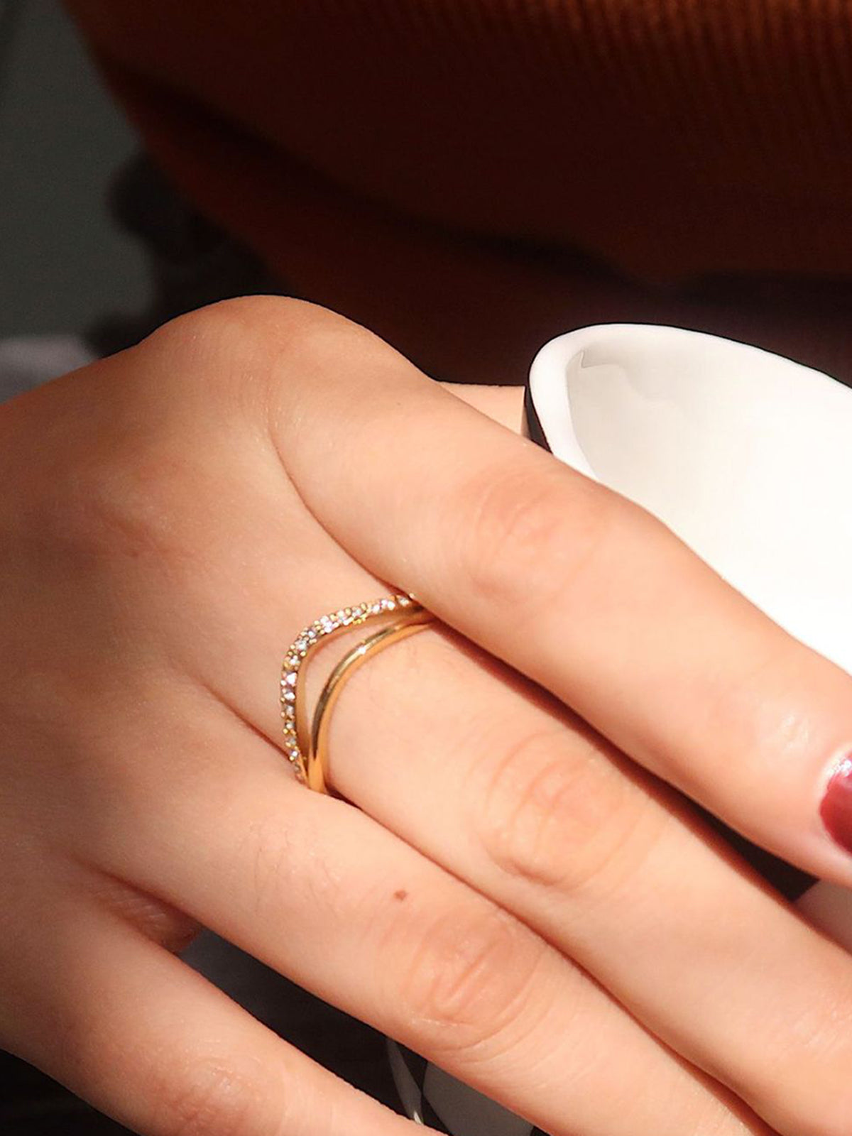 Goldener Diamant-Wellenring