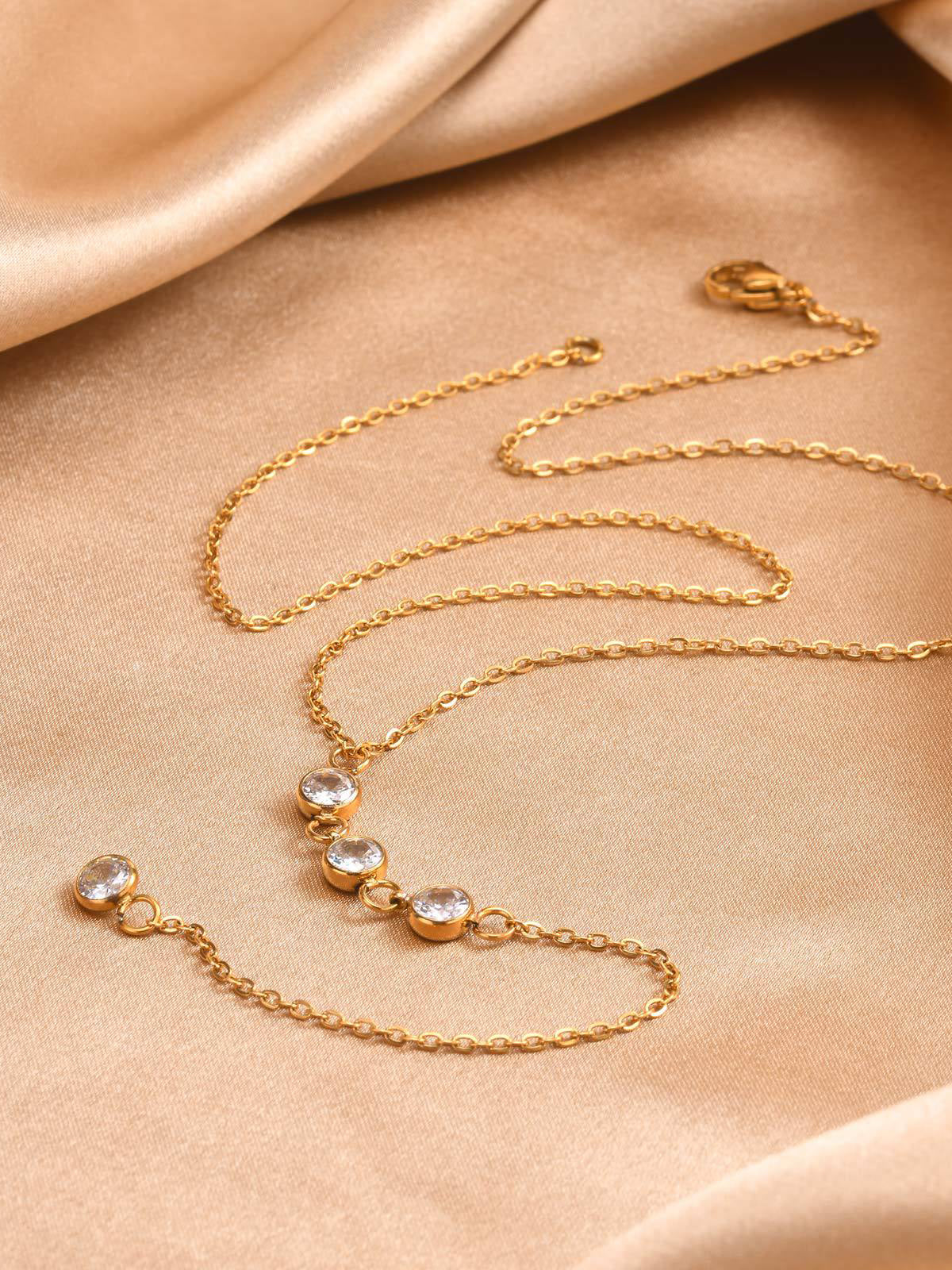 Strass-Lariat-Anhänger-Halskette