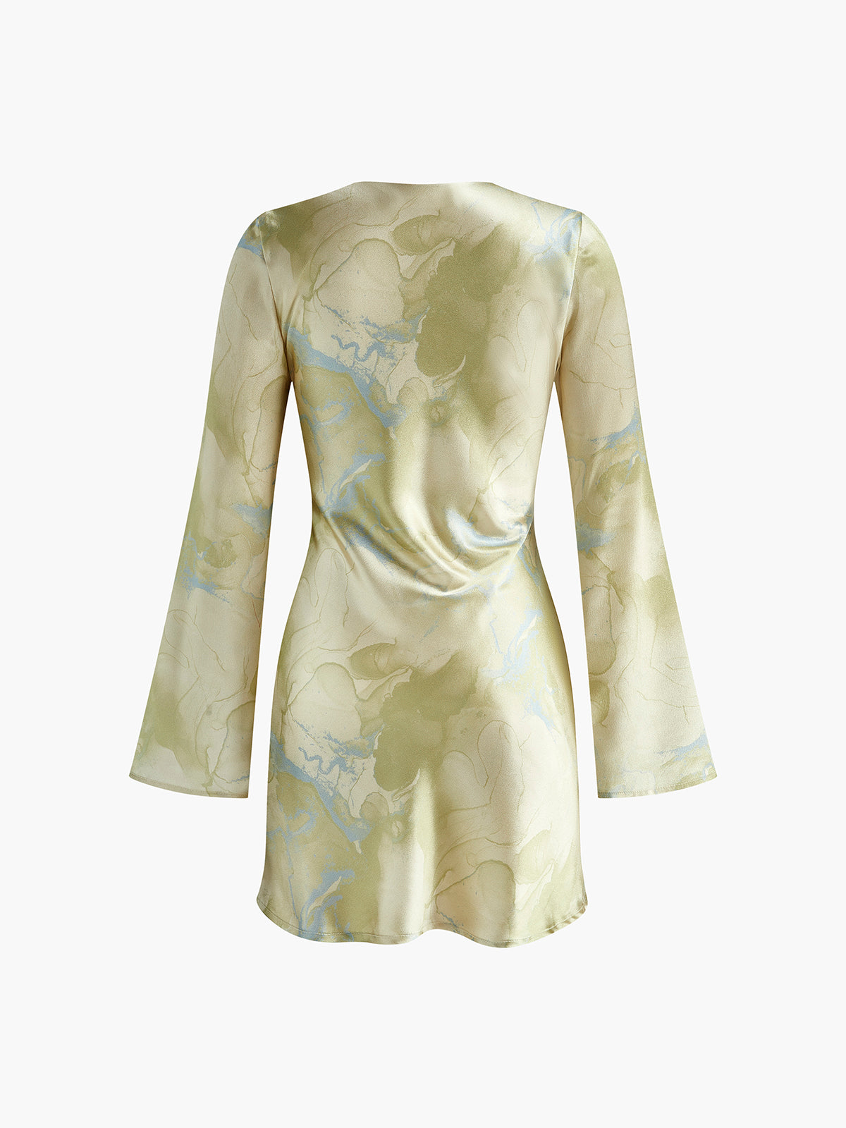 Robe imprimée à manches longues et nœud sur le devant