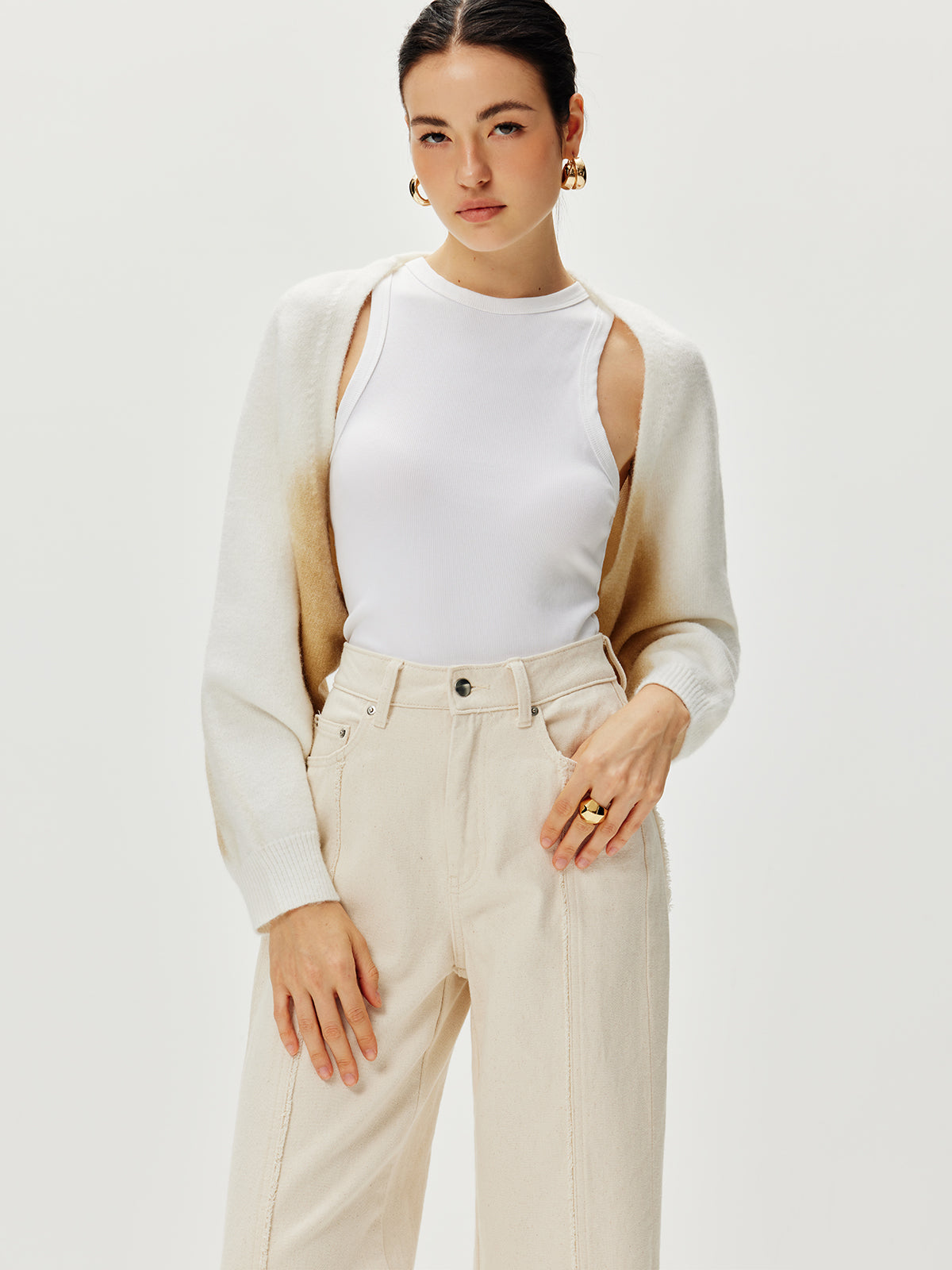 Vêtements d'extérieur oversize en maille dégradée