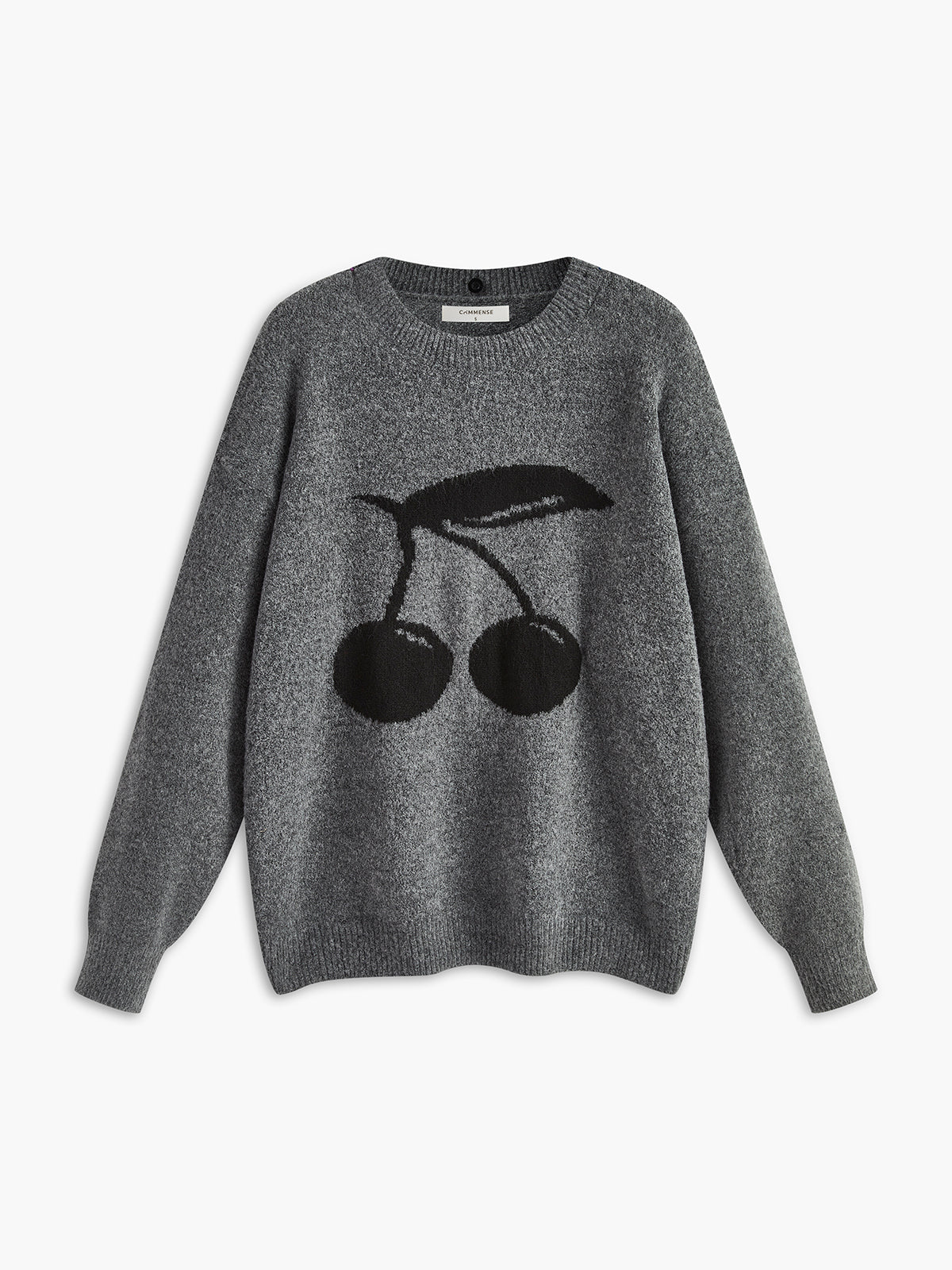 Pull en mélange de coton imprimé cerises