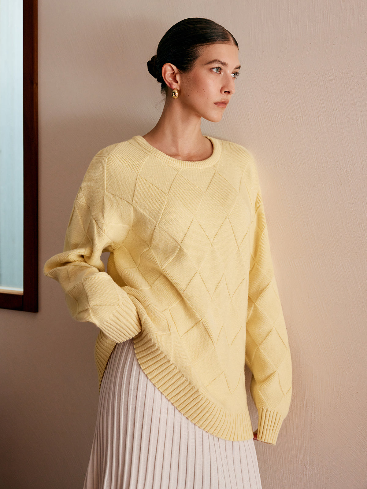 Pull uni à losanges