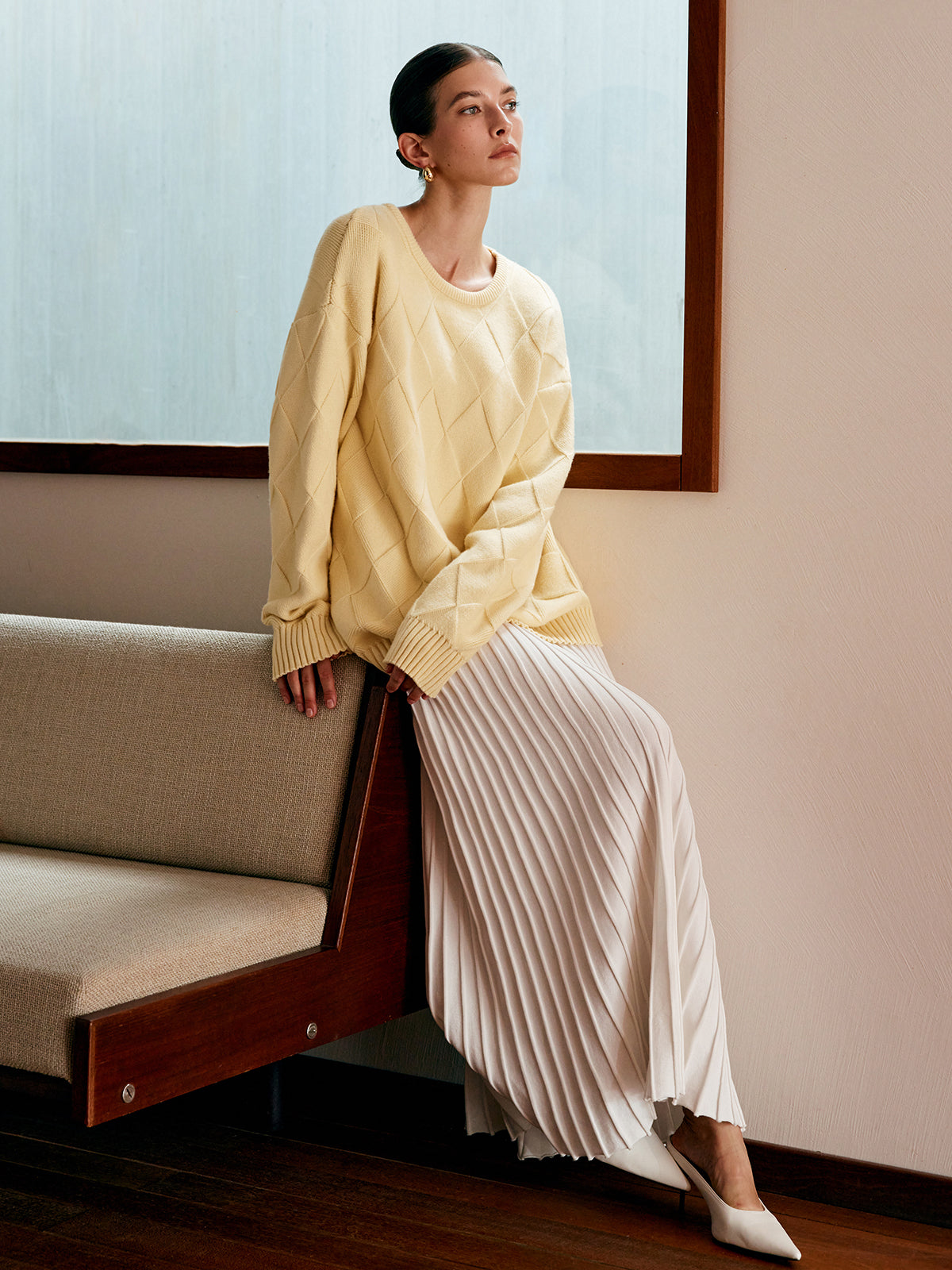 Pull uni à losanges