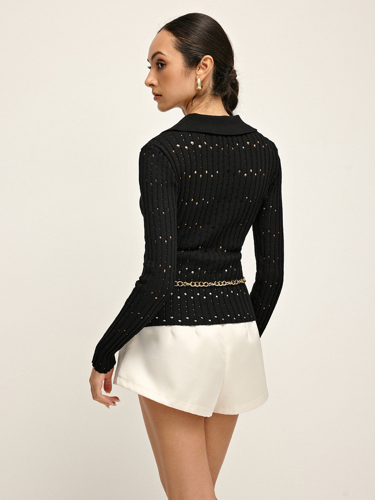 Polo à boutons creux sans ceinture