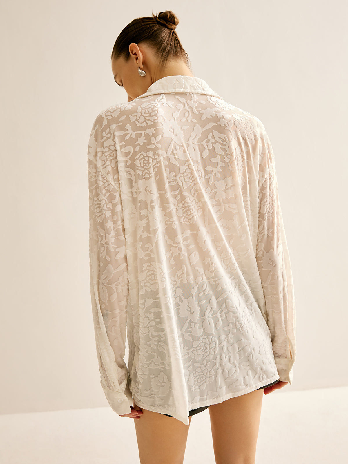 Halbtransparentes Jacquard-Polohemd