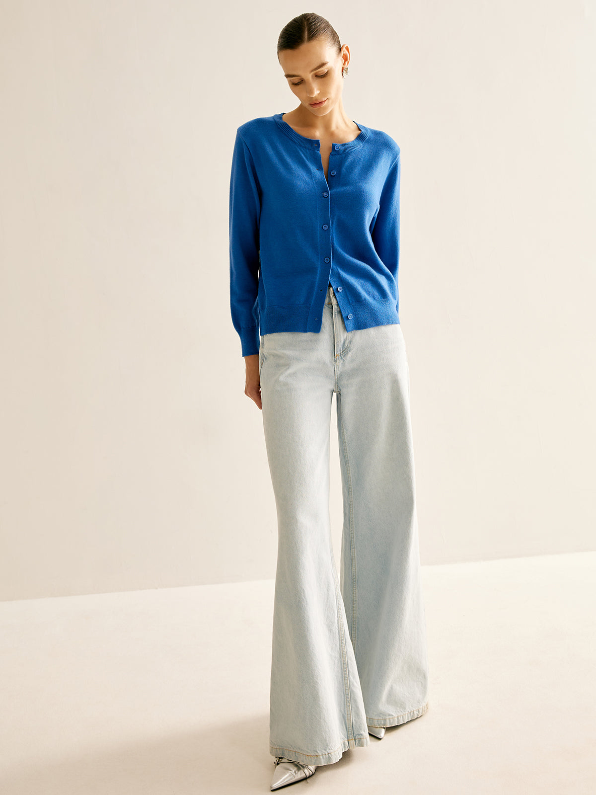 Schlichter Cardigan mit weichen Knöpfen