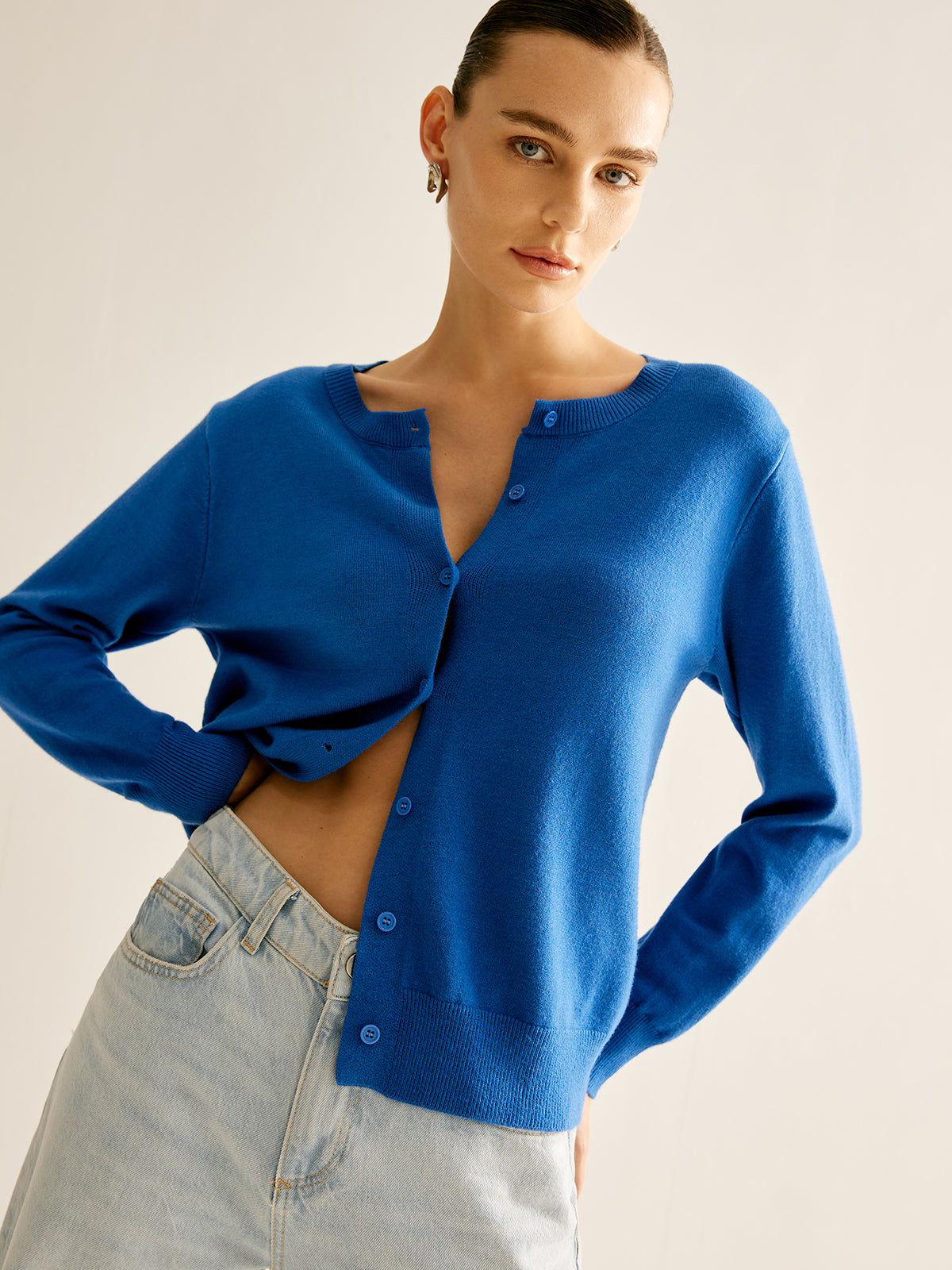 Schlichter Cardigan mit weichen Knöpfen