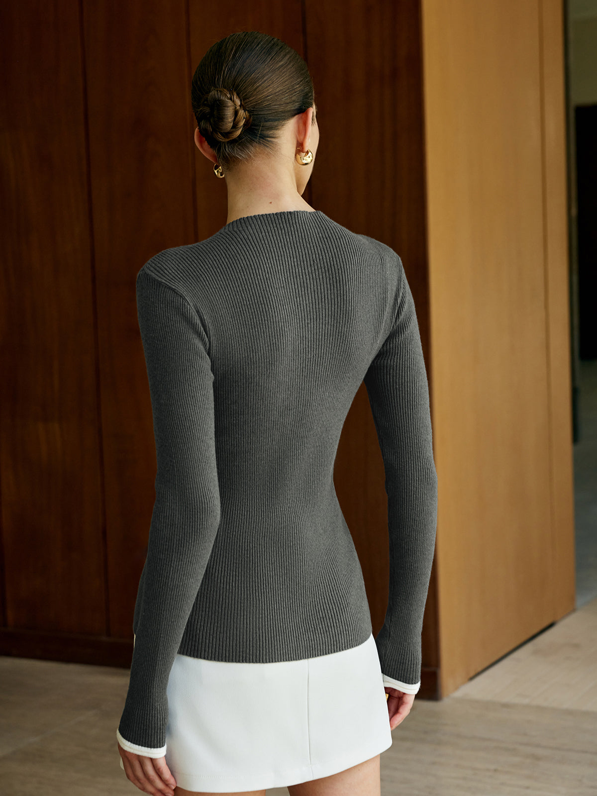 Gilet en maille boutonnée unie