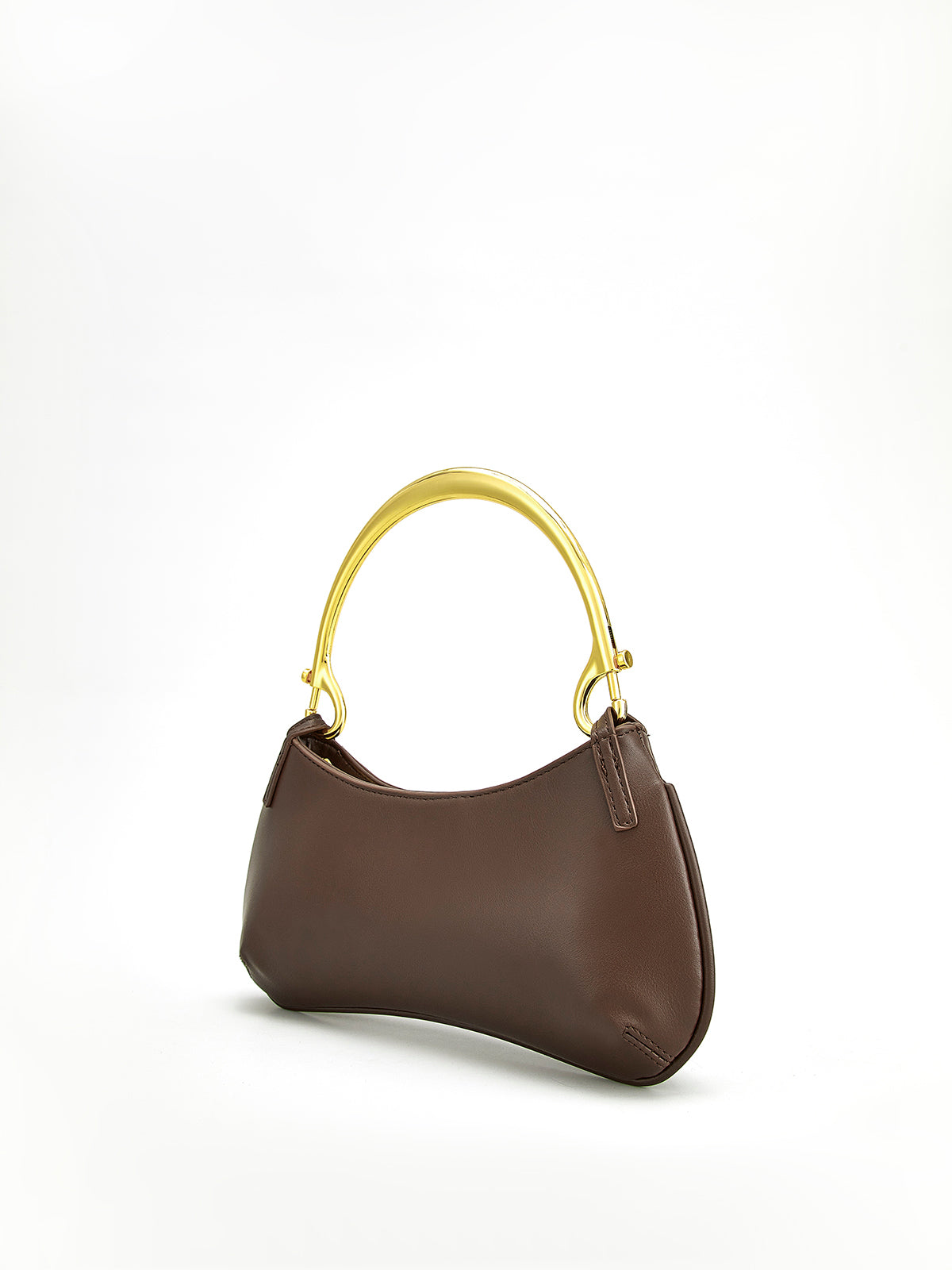 Achseltasche mit Metallgriff und Reißverschluss