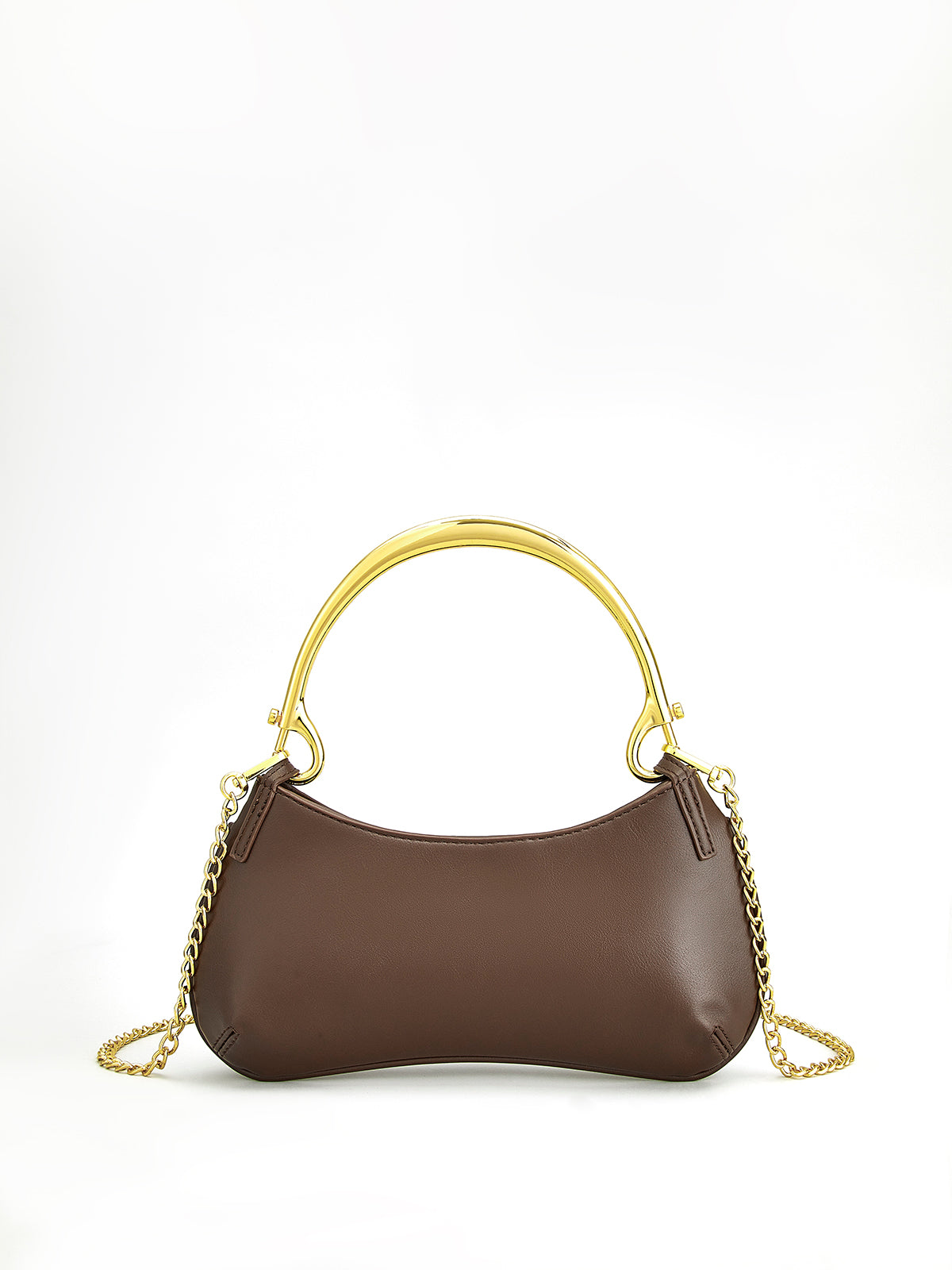 Achseltasche mit Metallgriff und Reißverschluss