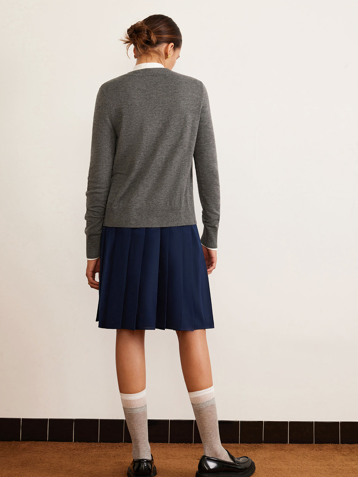 Gilet boutonné en laine mélangée