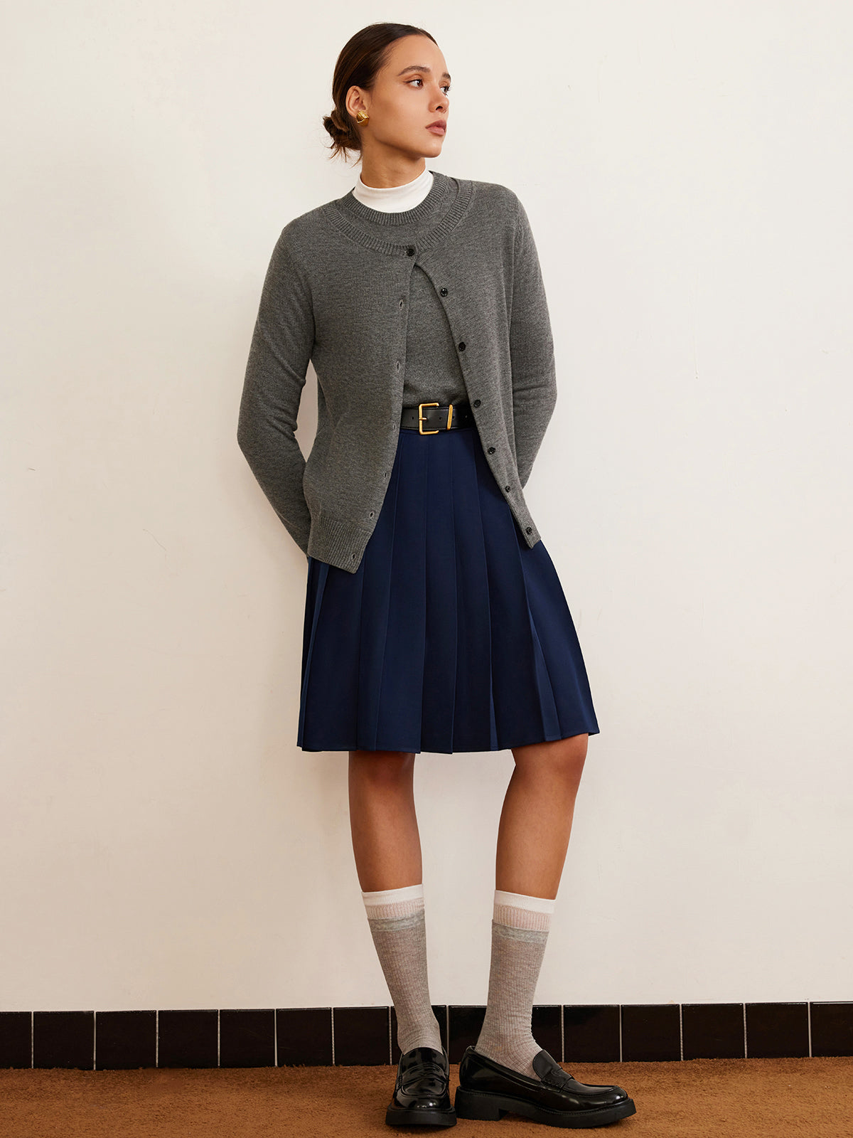 Gilet boutonné en laine mélangée