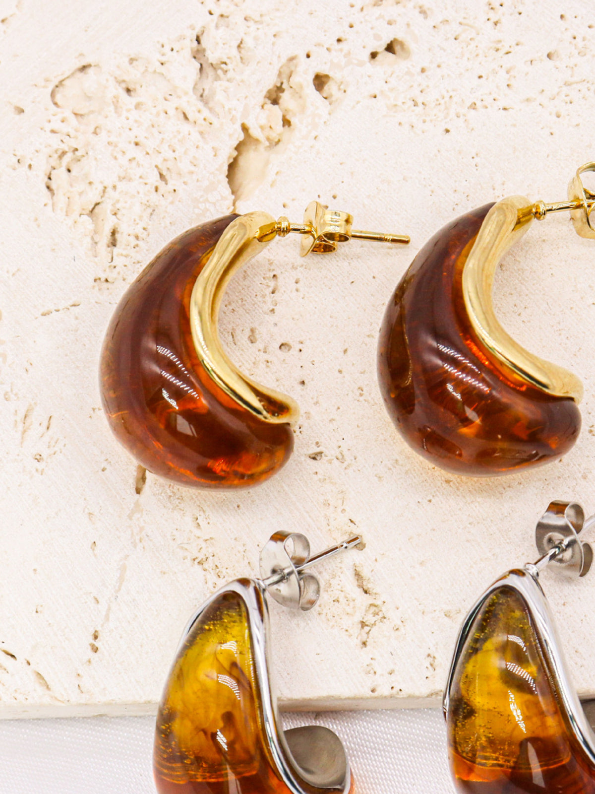 Honey Drop Stud Earrings