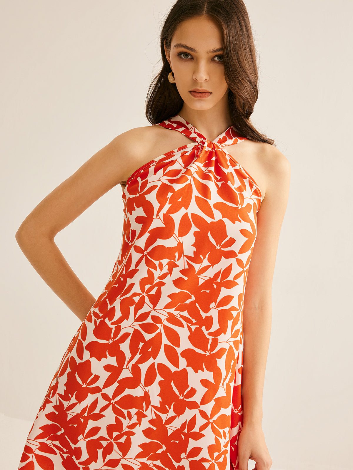 Robe courte imprimée à bretelles