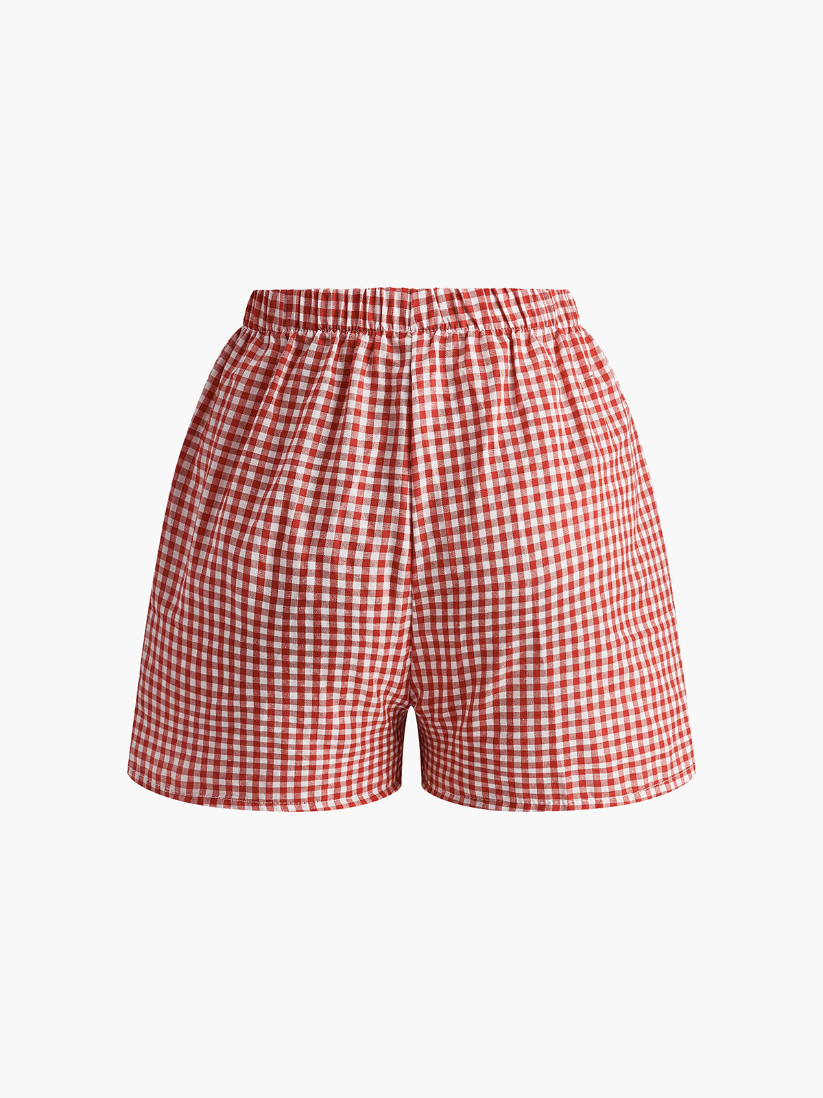 Plaid Button Shorts