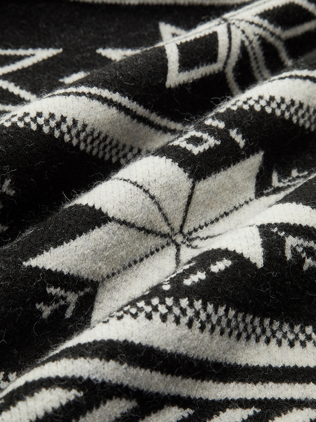 Pull à revers zippé en jacquard