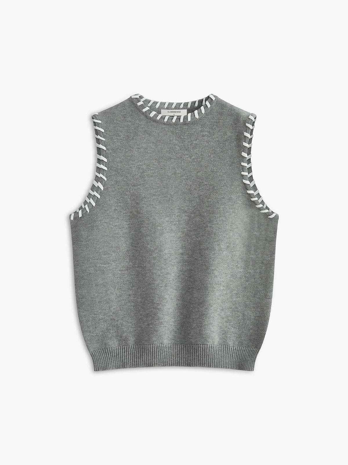 Ärmelloses Rock-Set mit Kontrastbesatz