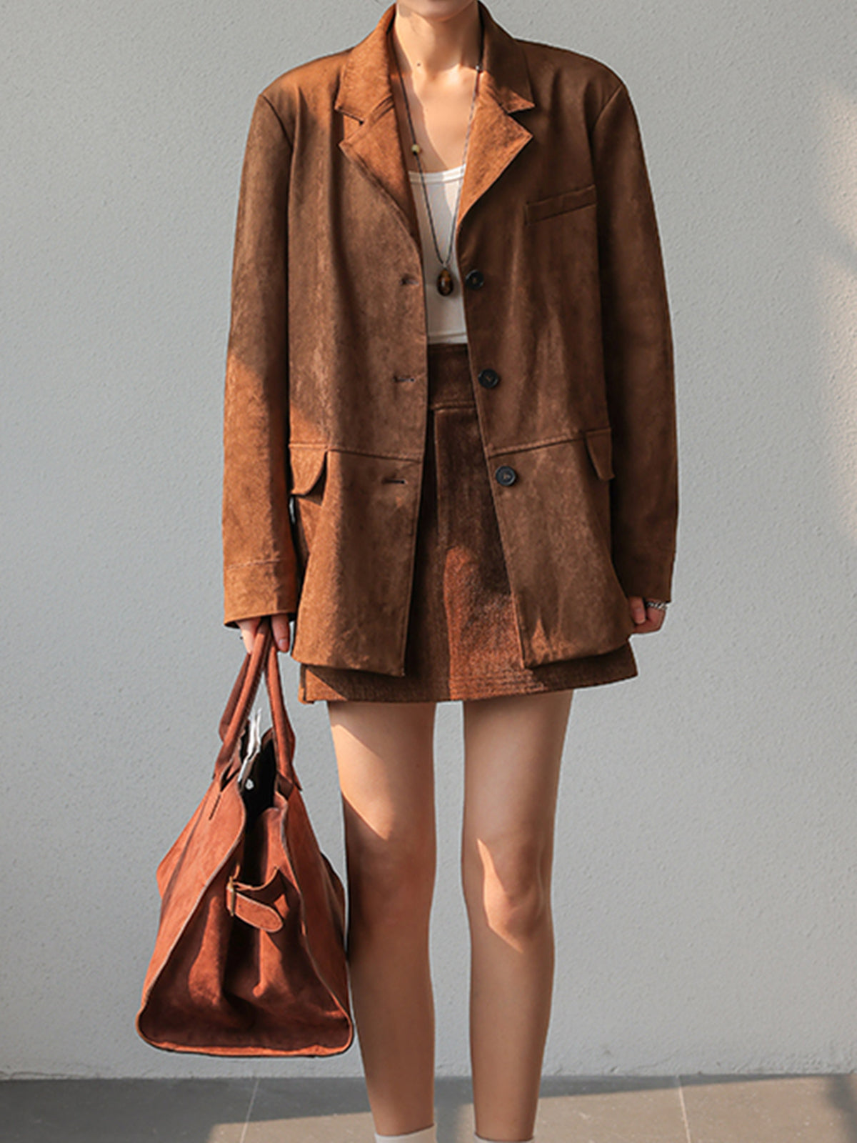 Vintage Suede Effect Blazer