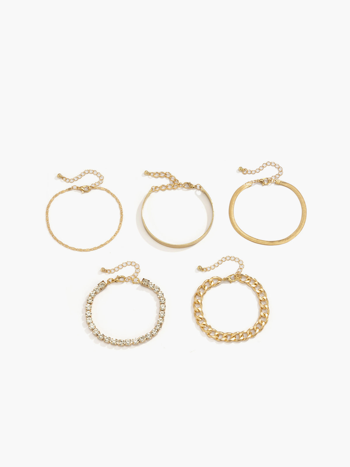 Bracelet chaîne serpent en strass (5 pièces)