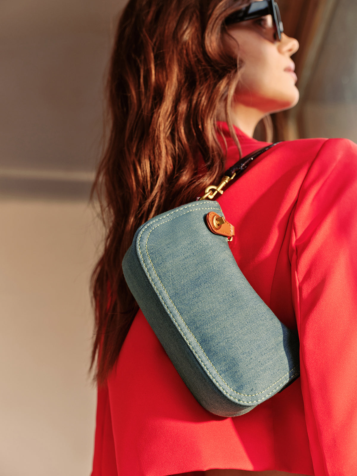 Vintage kleiner Achselbeutel mit Reißverschluss