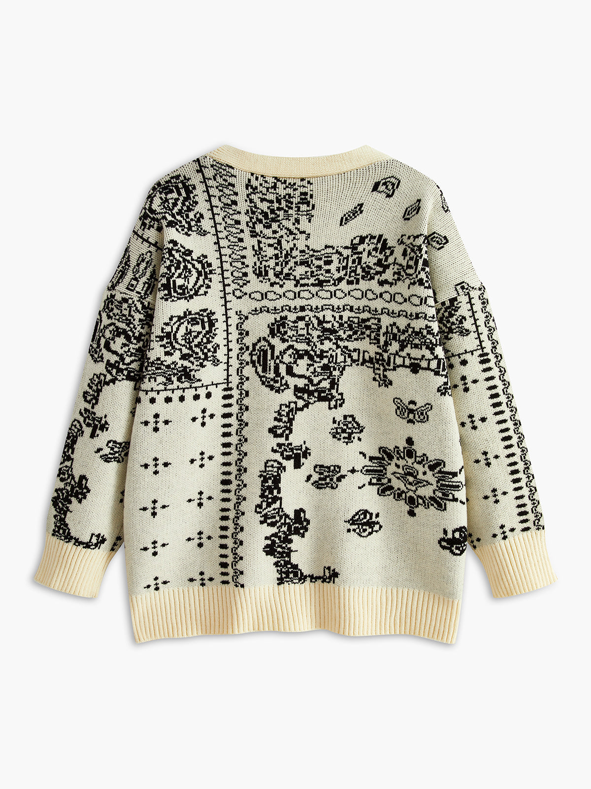 Vêtements d'extérieur vintage à col en V en maille douce