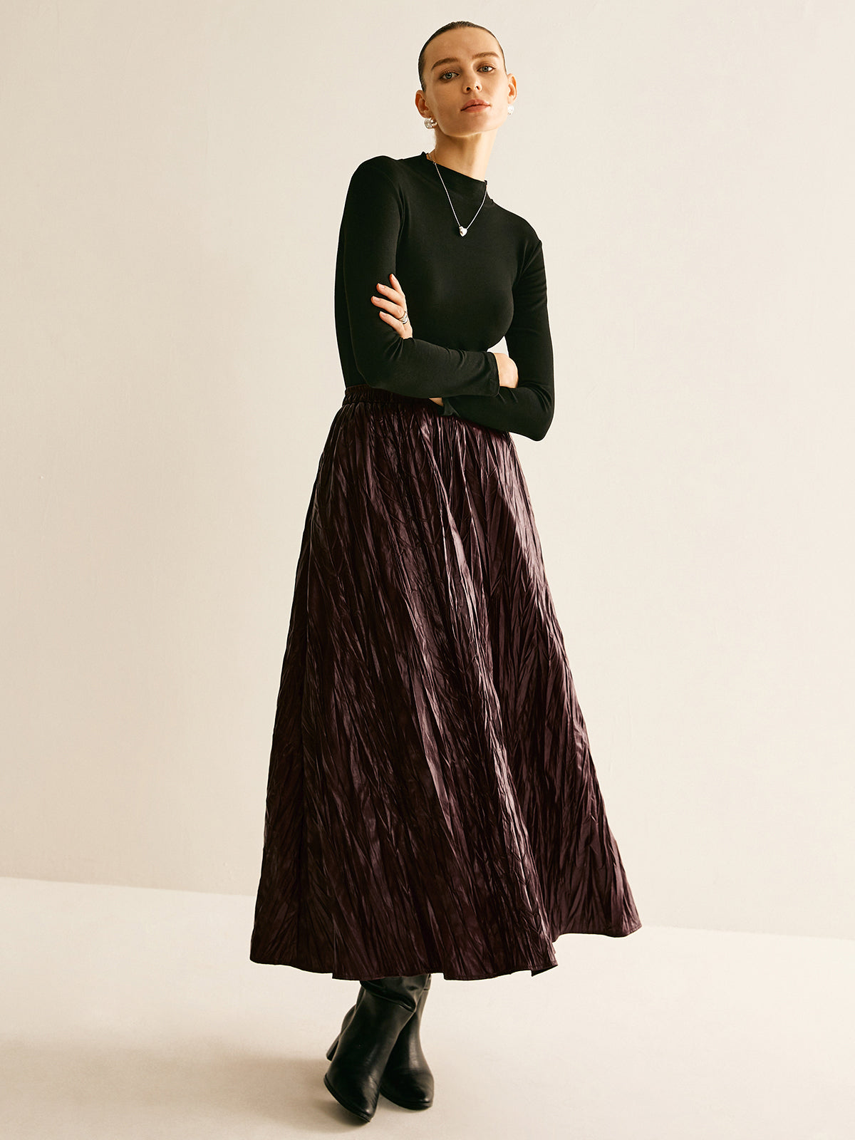 Rock aus Kunstleder mit elastischem Bund