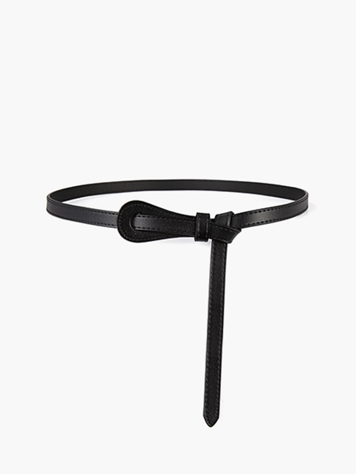 Ceinture fine nouée en cuir