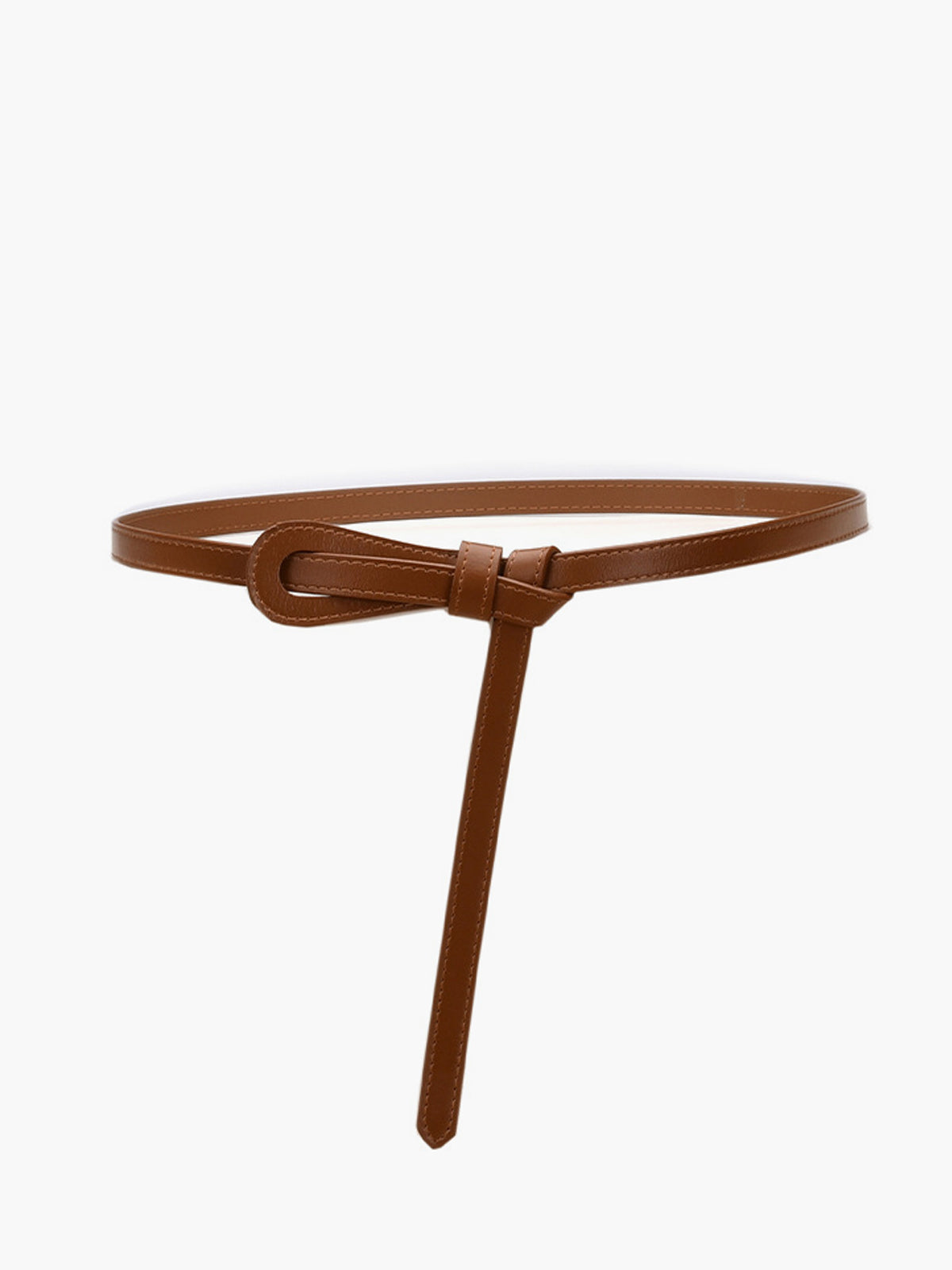 Ceinture fine nouée en cuir
