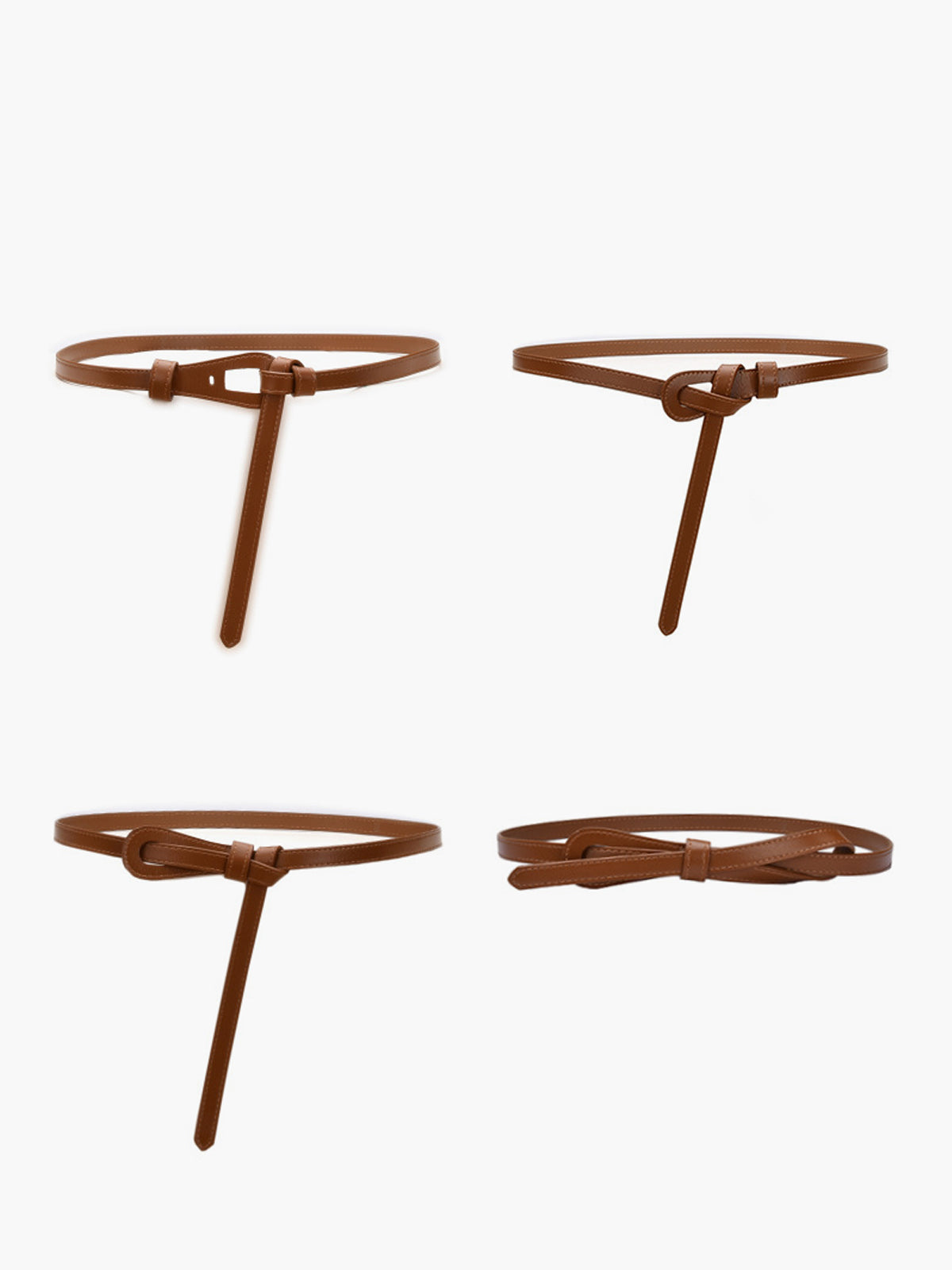 Ceinture fine nouée en cuir