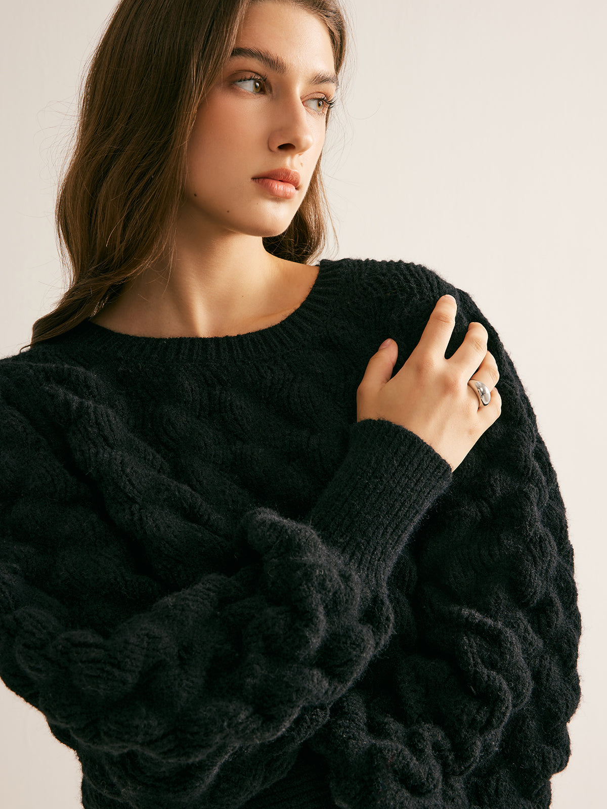 Pull nuage à col rond