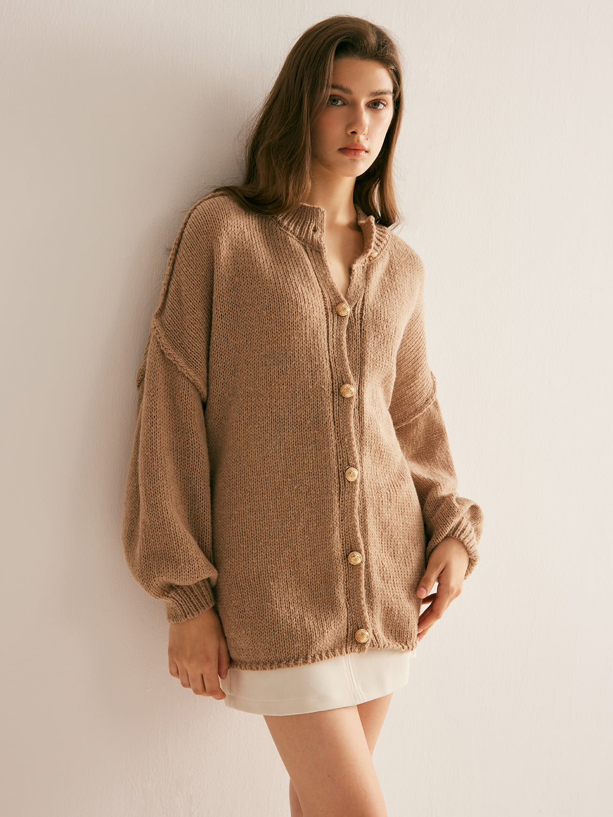 Cardigan ample et doux à boutons