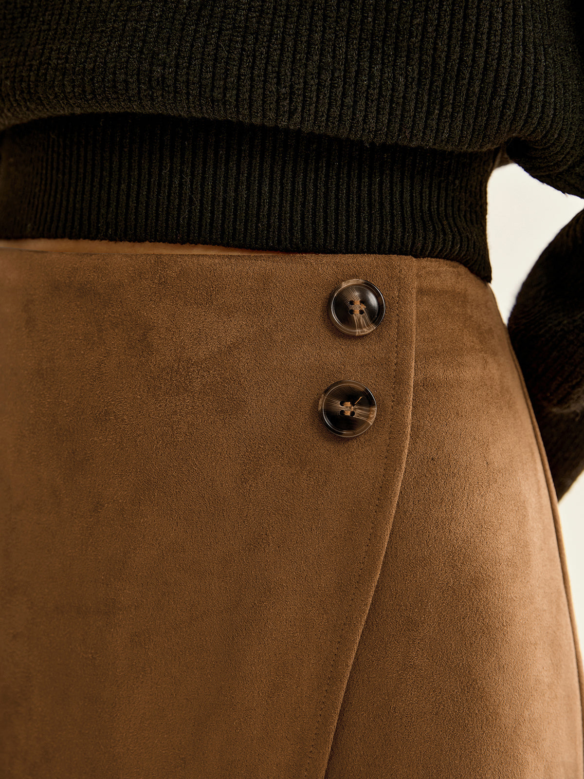 Wickelrock in Wildlederoptik mit Reißverschluss